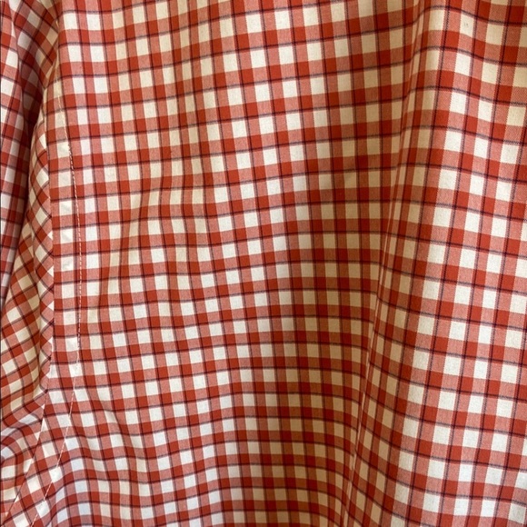 Jos. A. Bank Orange & White Checkered Casual Button Down Shirt - Picture 3 of 5